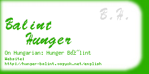 balint hunger business card